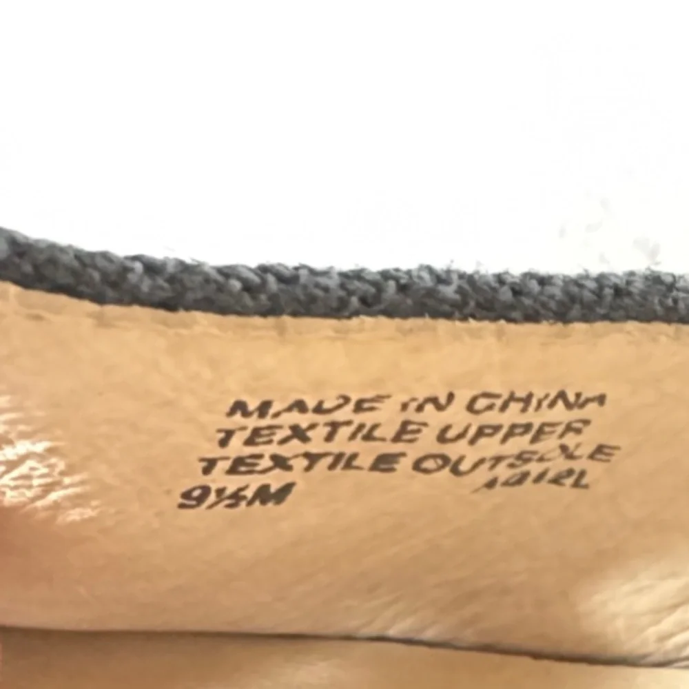 Michael Kors‎ Navy Canvas Espadrille Wedge Sandals Gold Zip Size 9.5